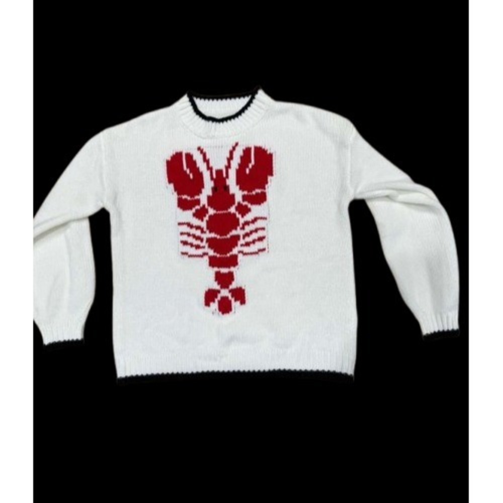 Womens Lobster Sweater Nautical Coastal Fisherman Knit New England Preppy Style